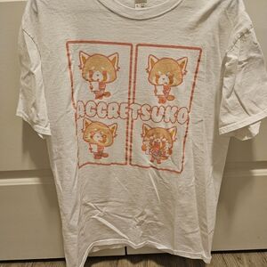 Fruit of the Loom Kids White and Orange Aggretsuko T-Shirt